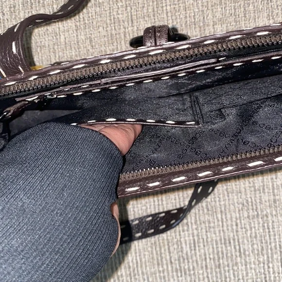 Vintage BCBGMaxAzria Stitched Purse - Picture 6 of 7